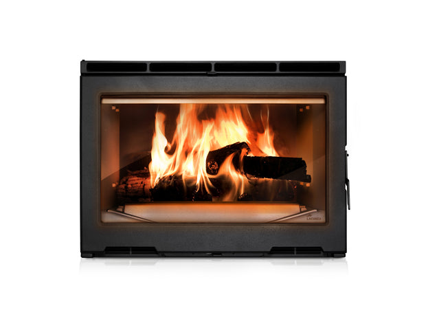Lacunza MIDI 700, cast iron, wood-burning fireplace insert, black finish