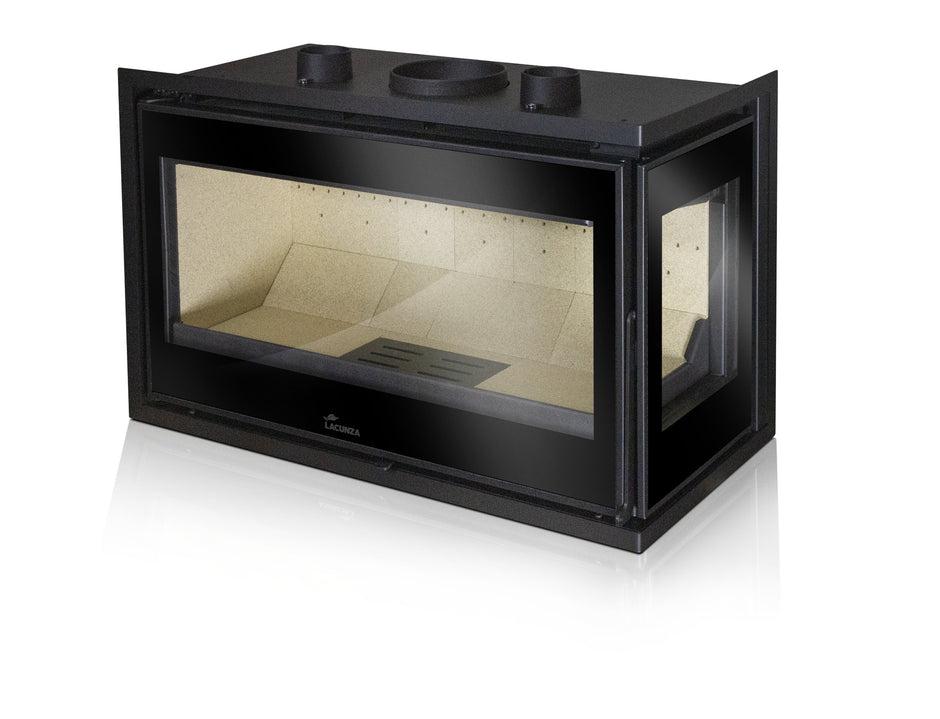 Lacunza ADOUR 800 CLD – Wood-burning steel fireplace insert, corner glass and maximum heating efficiency