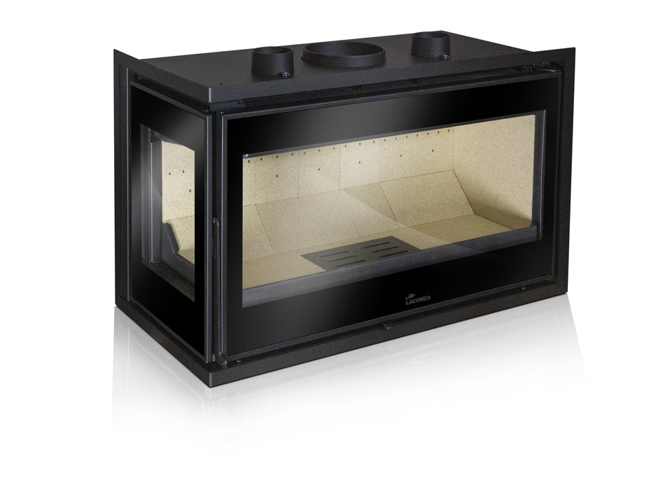 Lacunza ADOUR 800 CLI – Wood-burning steel fireplace insert, corner glass and maximum heating efficiency