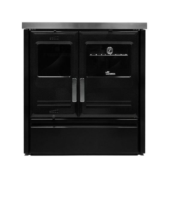 Lacunza ETNA 5T, virtuvinė, malkinė krosnelė, juodos spalvos, su kepimo orkaite ir kaitlente