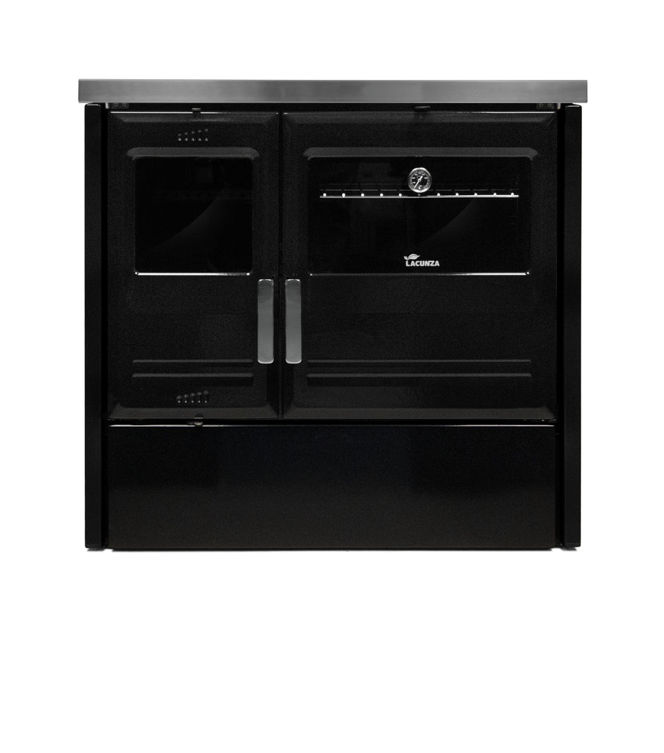Lacunza ETNA 7T, cast iron, kitchen, wood-burning stove, black, with baking oven and hob