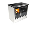 Lacunza ETNA 7T, ketinė, virtuvinė, malkinė krosnelė, baltos spalvos, su kepimo orkaite ir kaitlente