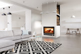 Lacunza IF 800, powerful cast iron, wood-burning fireplace insert, grill grate