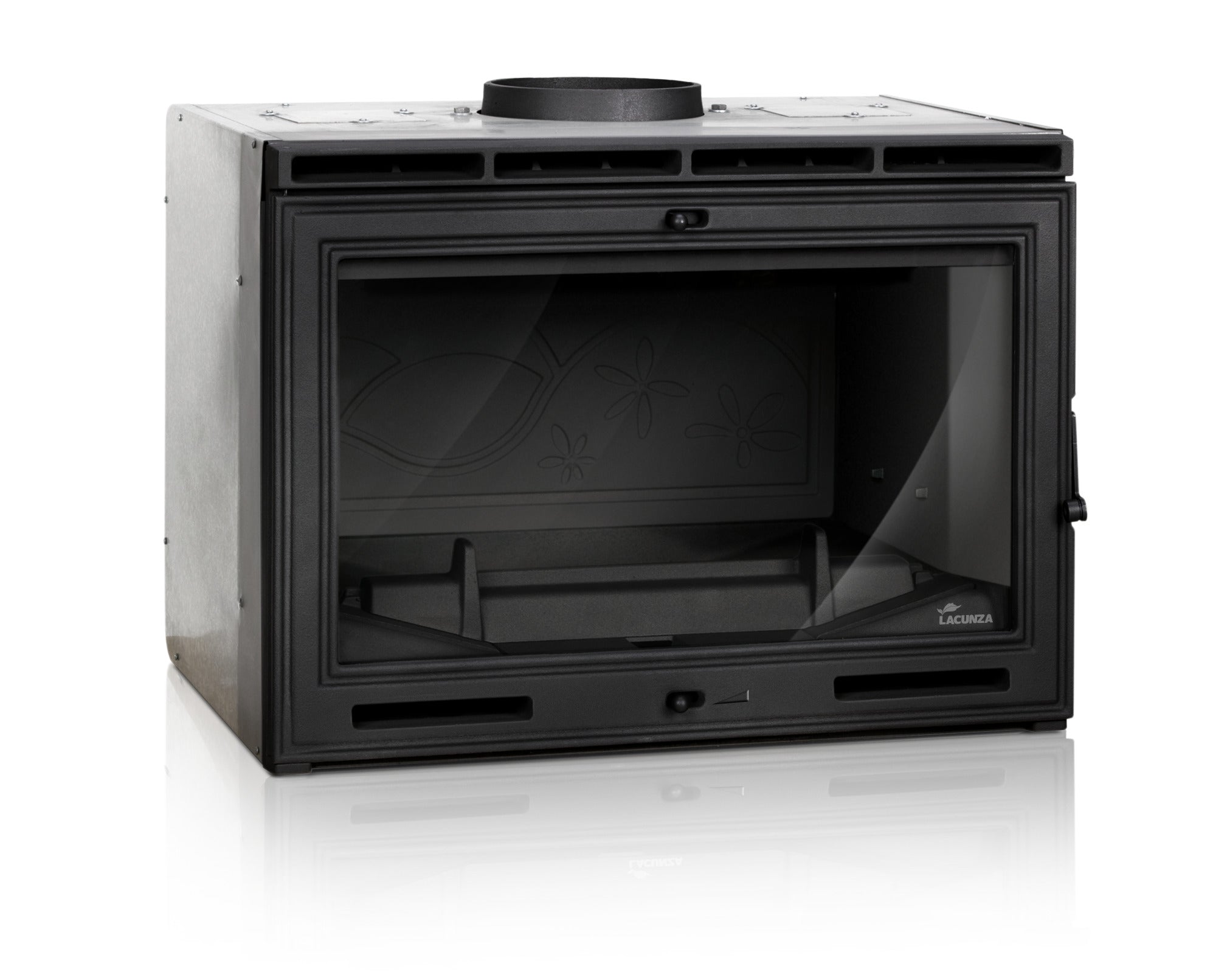 Lacunza IN 700, cast iron, wood-burning fireplace insert, black finish