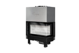 Lacunza IZARO 100 CLD B – wood-burning steel fireplace with corner glass and white combustion chamber