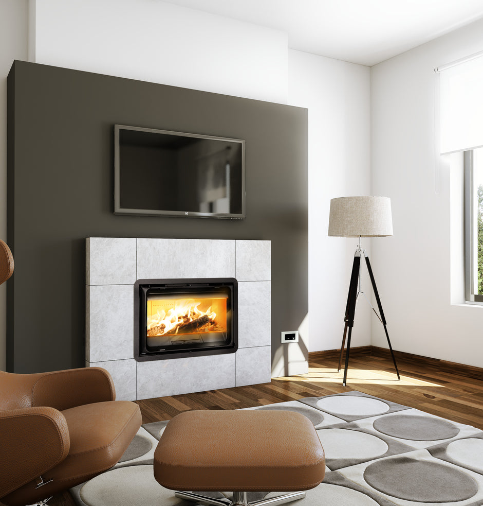 Lacunza K2 800, cast iron, wood-burning fireplace, clean combustion system