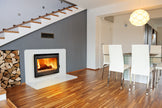Lacunza MIDI 700, cast iron, wood-burning fireplace insert, black finish