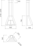 Židinys TRAFORART ARION FRONTAL SUSPENDED WITH WALL SUPPORT