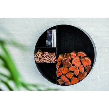 niche-a-bois-murale-en-acier-laque-noir