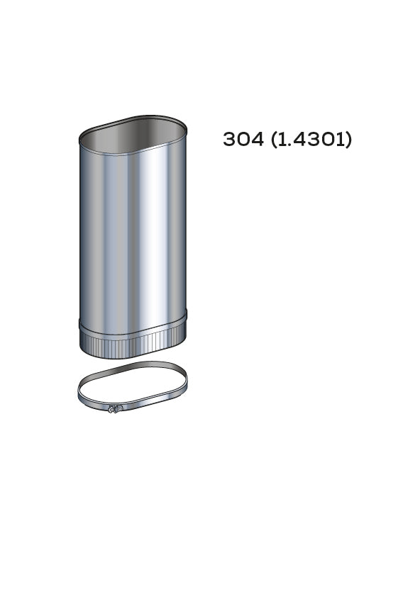 Oval chimney liners Poujoulat OVALINOX WG